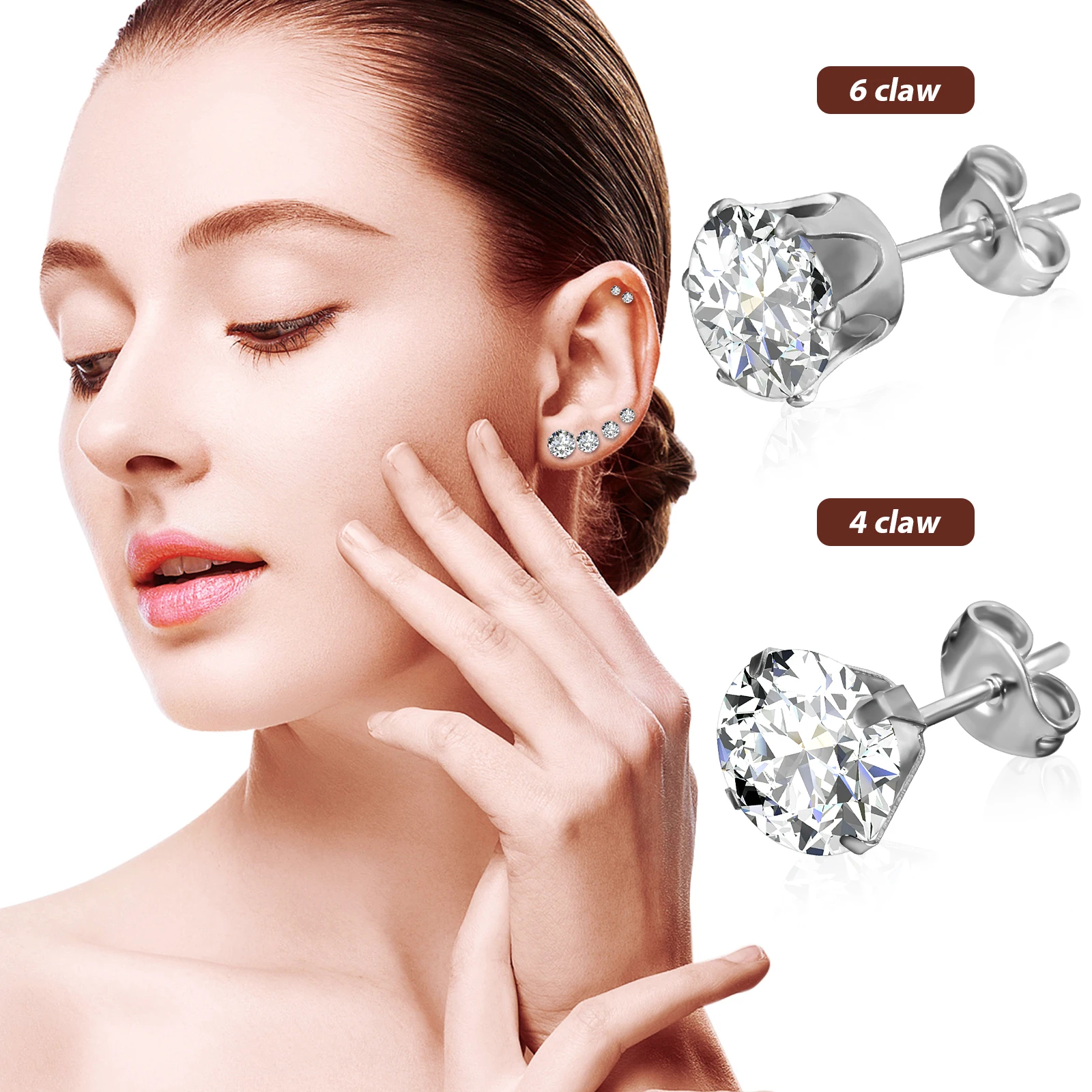 12 Pairs of Stainless Steel Earrings for Women Cubic Zirconia Fashion Earrings Jewelry Gifts
12 Pairs of Stainless Steel Earrings for Women Cubic Zirconia Fashion Earrings Jewelry Gifts