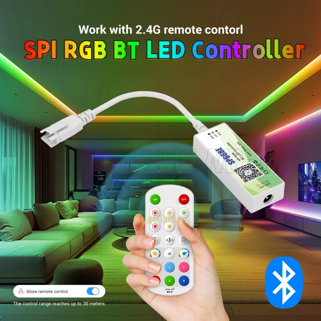 SPI RGB Bluetooth светодиодный контроллер SP668E DC5-24V WS2811 WS2812B приложение RF2.4G пульт дистанционного управления IC музыка DIY световая полоса с динамическим эффектом
SPI RGB Bluetooth светодиодный контроллер SP668E DC5-24V WS2811 WS2812B приложение RF2.4G пульт дистанционного управления IC музыка DIY световая полоса с динамическим эффектом