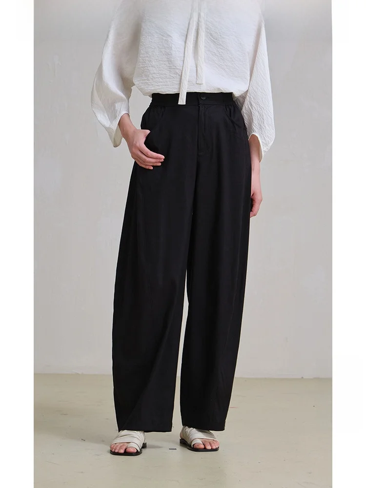 Женские летние повседневные свободные брюки-палаццо Travel Original Ltyp Black Minimalist Slimming Drapey из смесового льна
Женские летние повседневные свободные брюки-палаццо Travel Original Ltyp Black Minimalist Slimming Drapey из смесового льна