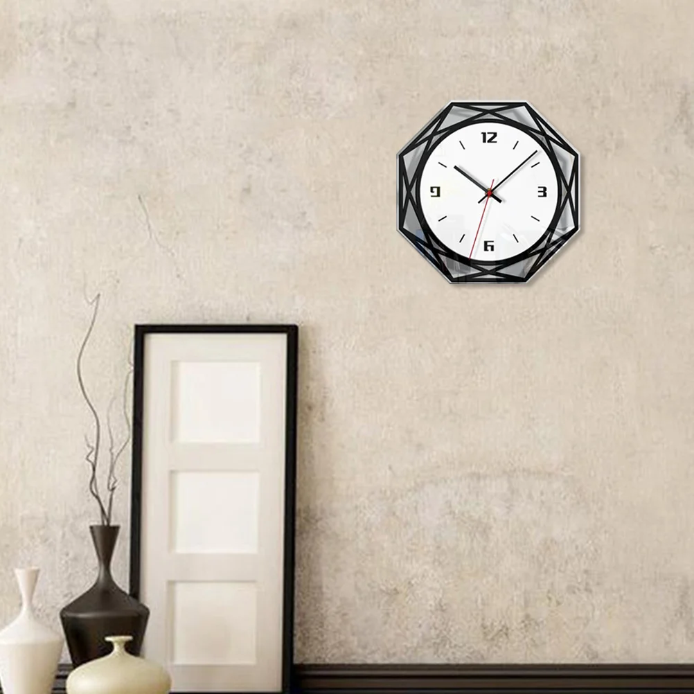 1pc Acrylic Wall Clock Transparent Black White Geometric Shape Large Numbers Silent Non-Ticking For Home Bedroom Classroom Wall
1pc Acrylic Wall Clock Transparent Black White Geometric Shape Large Numbers Silent Non-Ticking For Home Bedroom Classroom Wall