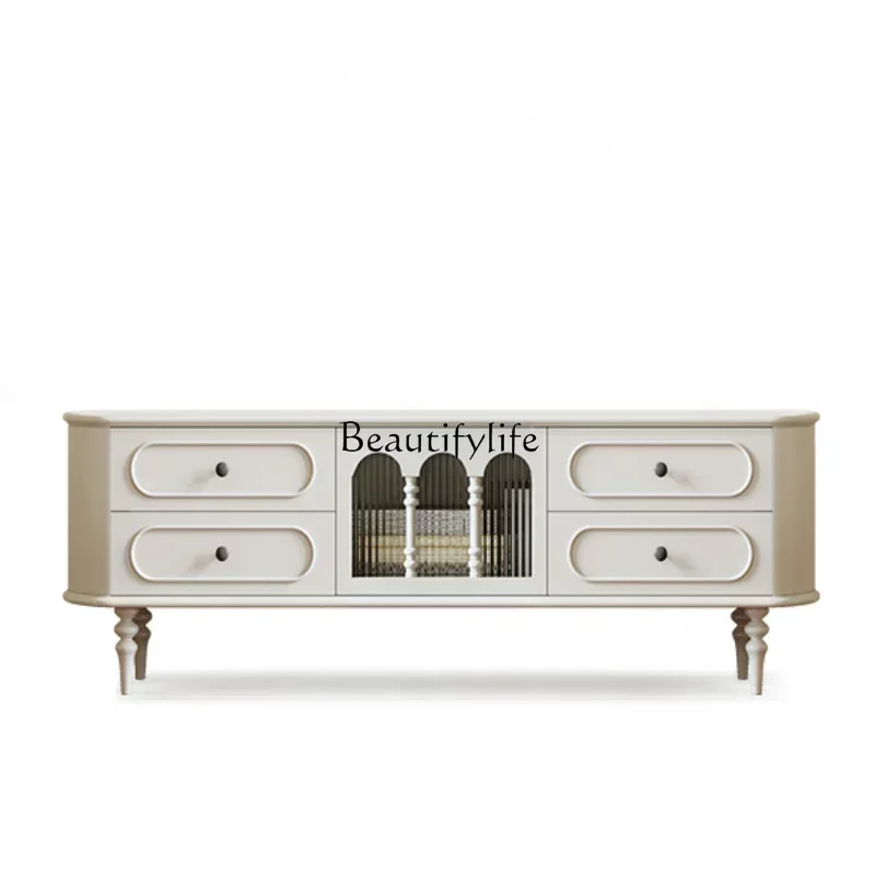 French Solid Wood TV Cabinet Living Room Household Cream Wind Storage Locker
French Solid Wood TV Cabinet Living Room Household Cream Wind Storage Locker