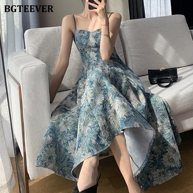 BGTEEVER Summer Fashion Women Sleeveless Floral A-line Dress Vintage Slim Female Spaghetti Strap Printed Dress Ladies Vestidos
BGTEEVER Summer Fashion Women Sleeveless Floral A-line Dress Vintage Slim Female Spaghetti Strap Printed Dress Ladies Vestidos