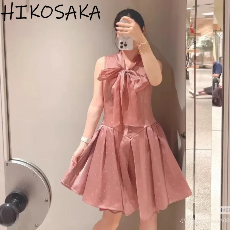 Spring Summer Chic Sweet Solid Sleeveless Dress Bow Lace Up Patchwork A-line Pleated Robe 2025 New Japan Style Elegant Vestidos
Spring Summer Chic Sweet Solid Sleeveless Dress Bow Lace Up Patchwork A-line Pleated Robe 2025 New Japan Style Elegant Vestidos