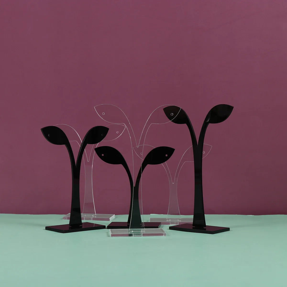 6Pcs Ear Ring Display Rack Acrylic Jewelry Holder Stylish Leaf Design Disassemble Easy Clean Suitable for Home Studs Storage
6Pcs Ear Ring Display Rack Acrylic Jewelry Holder Stylish Leaf Design Disassemble Easy Clean Suitable for Home Studs Storage