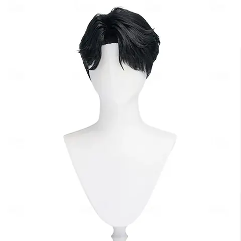 Synthetic Hair Movie Anime Korean Idol Inspired Pop Star Cosplay Wig Short Black Wig