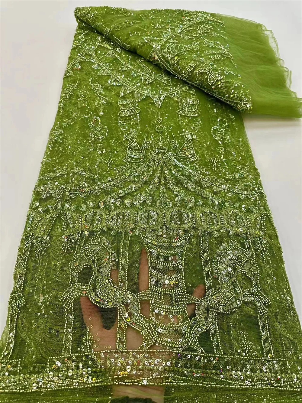 Latest GREEN African Lace Fabric 2023 High Quality Nigeria Beaded Lace Fabric Embroidery Sequence Tulle Fabrics Wedding
Latest GREEN African Lace Fabric 2023 High Quality Nigeria Beaded Lace Fabric Embroidery Sequence Tulle Fabrics Wedding