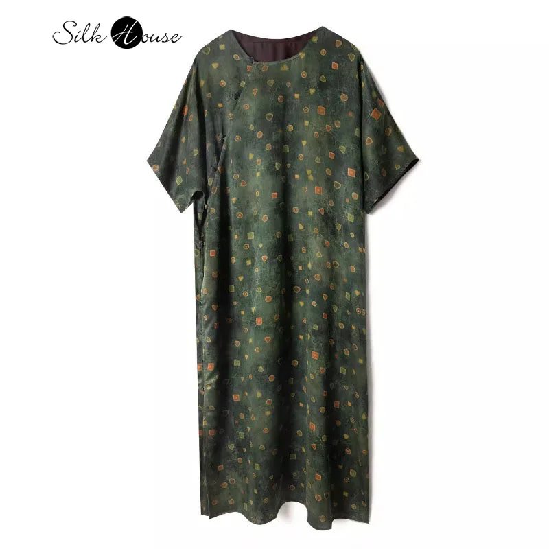 Geometric Green Versatile Cool Chinese Style Diagonal Buckle 100%Natural Mulberry Silk Fragrant Cloud Yarn Women's Fashion Dress
Geometric Green Versatile Cool Chinese Style Diagonal Buckle 100%Natural Mulberry Silk Fragrant Cloud Yarn Women's Fashion Dress
