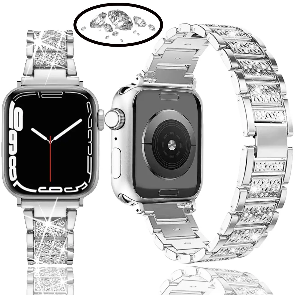 Роскошный бриллиантовый ремешок для Apple Watch Ultra 49 мм 10 46/42 мм для iWatch Series 9 8 7 6 5 45/44/40/38 мм женский ремешок из нержавеющей стали
Роскошный бриллиантовый ремешок для Apple Watch Ultra 49 мм 10 46/42 мм для iWatch Series 9 8 7 6 5 45/44/40/38 мм женский ремешок из нержавеющей стали