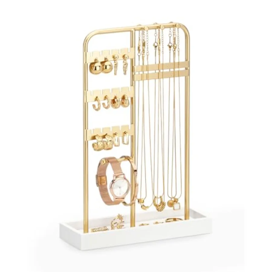 Jewelry Holder Organizer, Gold Jewelry Stand, Jewelry Stand Organizer, Room Decor Gift for Women/Teen Girl Gold+White
Jewelry Holder Organizer, Gold Jewelry Stand, Jewelry Stand Organizer, Room Decor Gift for Women/Teen Girl Gold+White