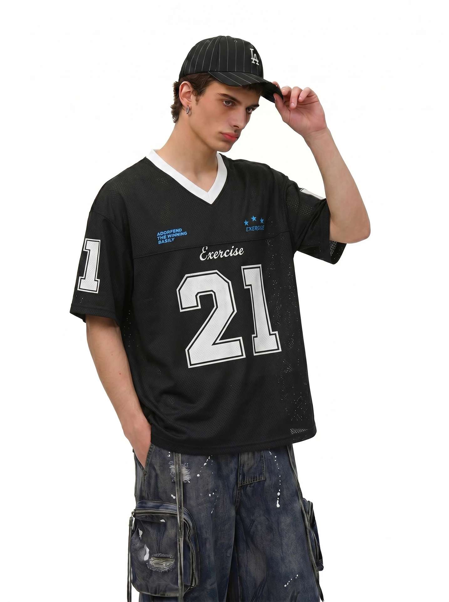 BETEBULE American Retro Print Mesh Eye Short Sleeve Men's Summer High Street Trend Sports Loose Top Breathable Comfortable T-...
BETEBULE American Retro Print Mesh Eye Short Sleeve Men's Summer High Street Trend Sports Loose Top Breathable Comfortable T-...