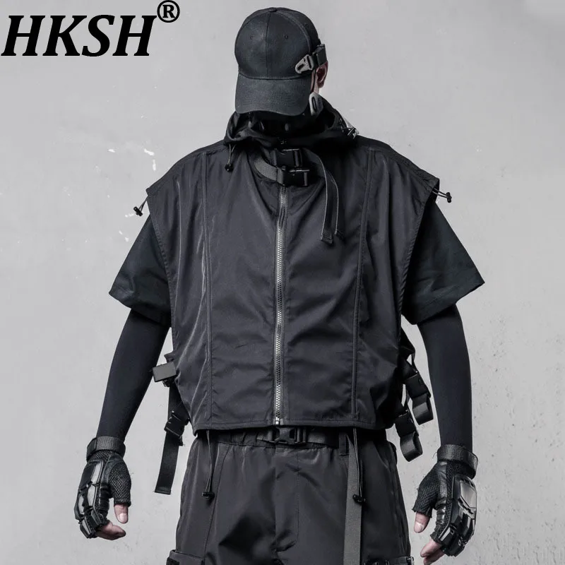HKSH Spring Summer New Men Niche Design Dark Techwear Trendy Tactical Hooded Safari Style Waistcoat Chic Ribbon Ins Vest HK7554
HKSH Spring Summer New Men Niche Design Dark Techwear Trendy Tactical Hooded Safari Style Waistcoat Chic Ribbon Ins Vest HK7554