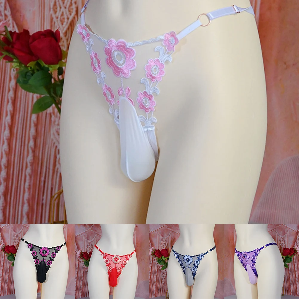 Floral Embroidery Mens Sissy Lace Pouch T-Panties Erotic Hombre Lingerie Thong G-String Briefs Panties Bikini Male Gay Underwear
Floral Embroidery Mens Sissy Lace Pouch T-Panties Erotic Hombre Lingerie Thong G-String Briefs Panties Bikini Male Gay Underwear