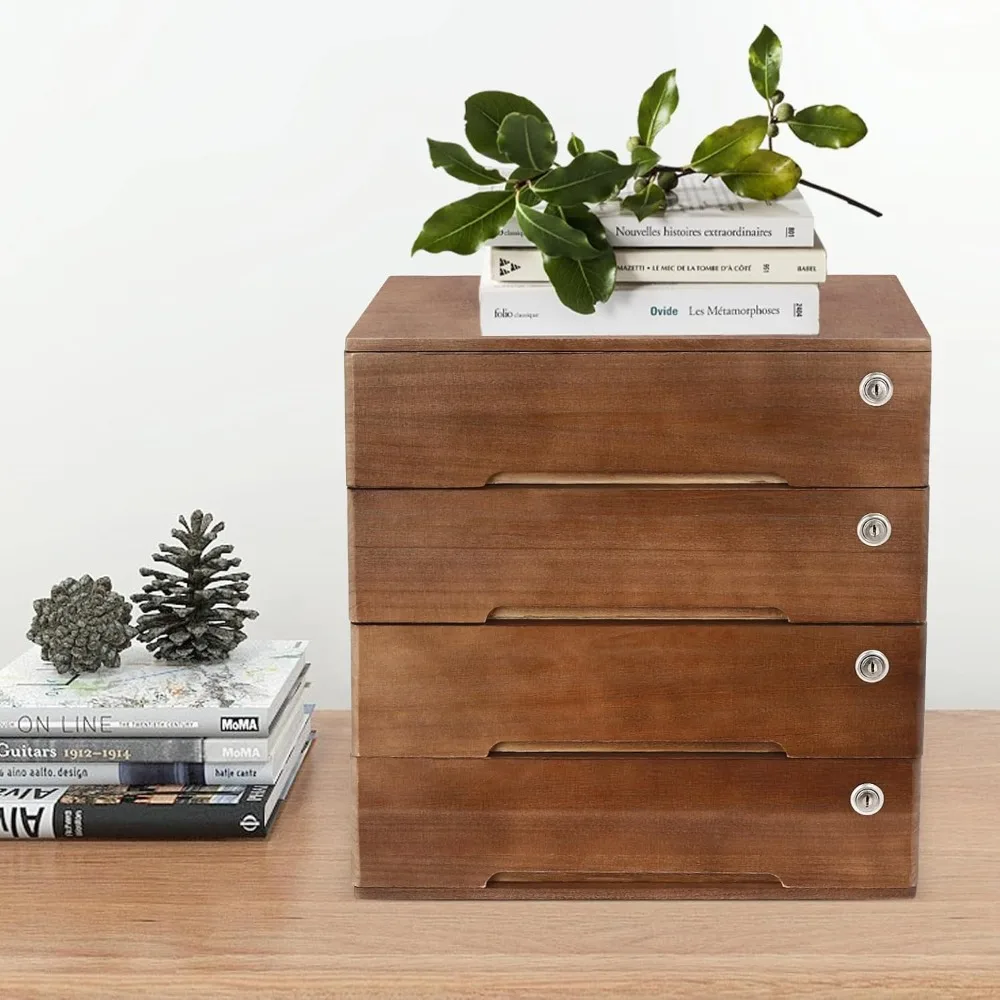 Wooden Desktop Storage Box with Lockable Drawers 4 Drawer Desktop Organizer Office Supplies File Organizer for Office
Wooden Desktop Storage Box with Lockable Drawers 4 Drawer Desktop Organizer Office Supplies File Organizer for Office