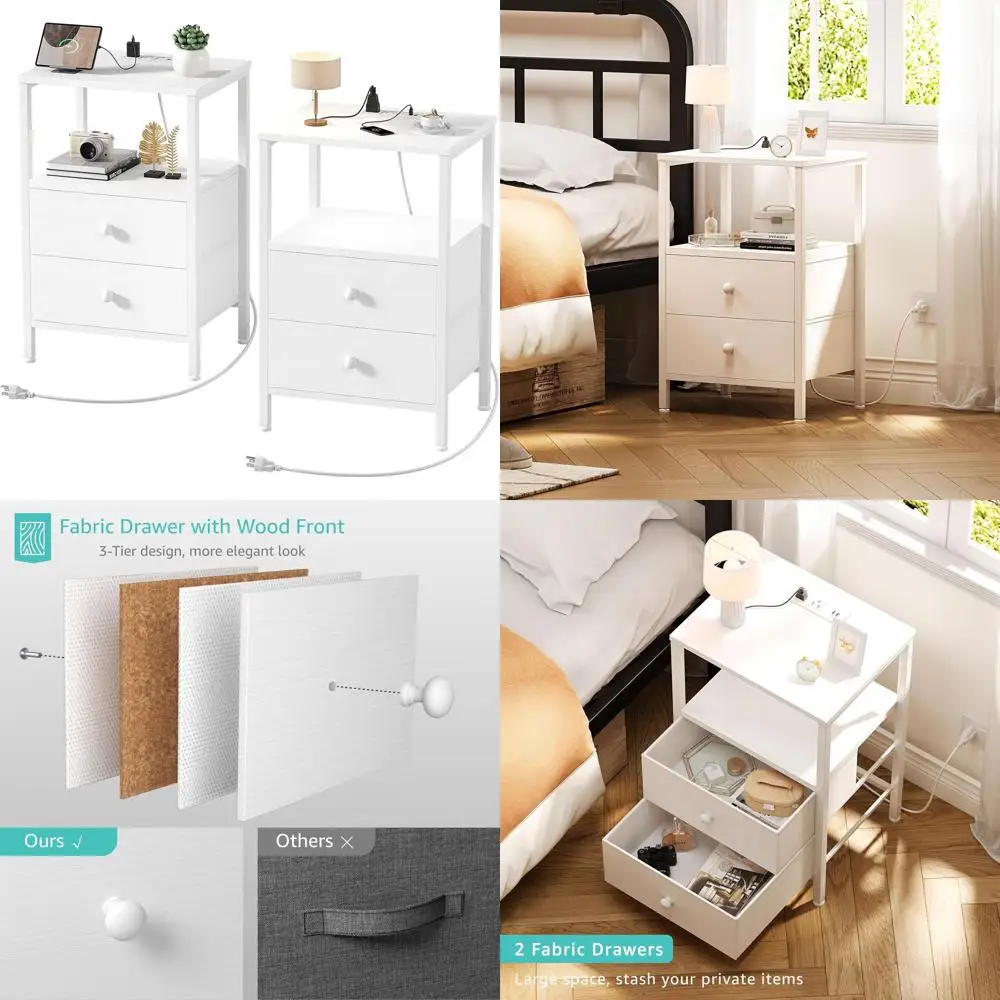 Современный набор тумбочек из 2 предметов с зарядной станцией, небольшими прикроватными тумбочками с ящиками и полкой для спальни или общежития
Современный набор тумбочек из 2 предметов с зарядной станцией, небольшими прикроватными тумбочками с ящиками и полкой для спальни или общежития