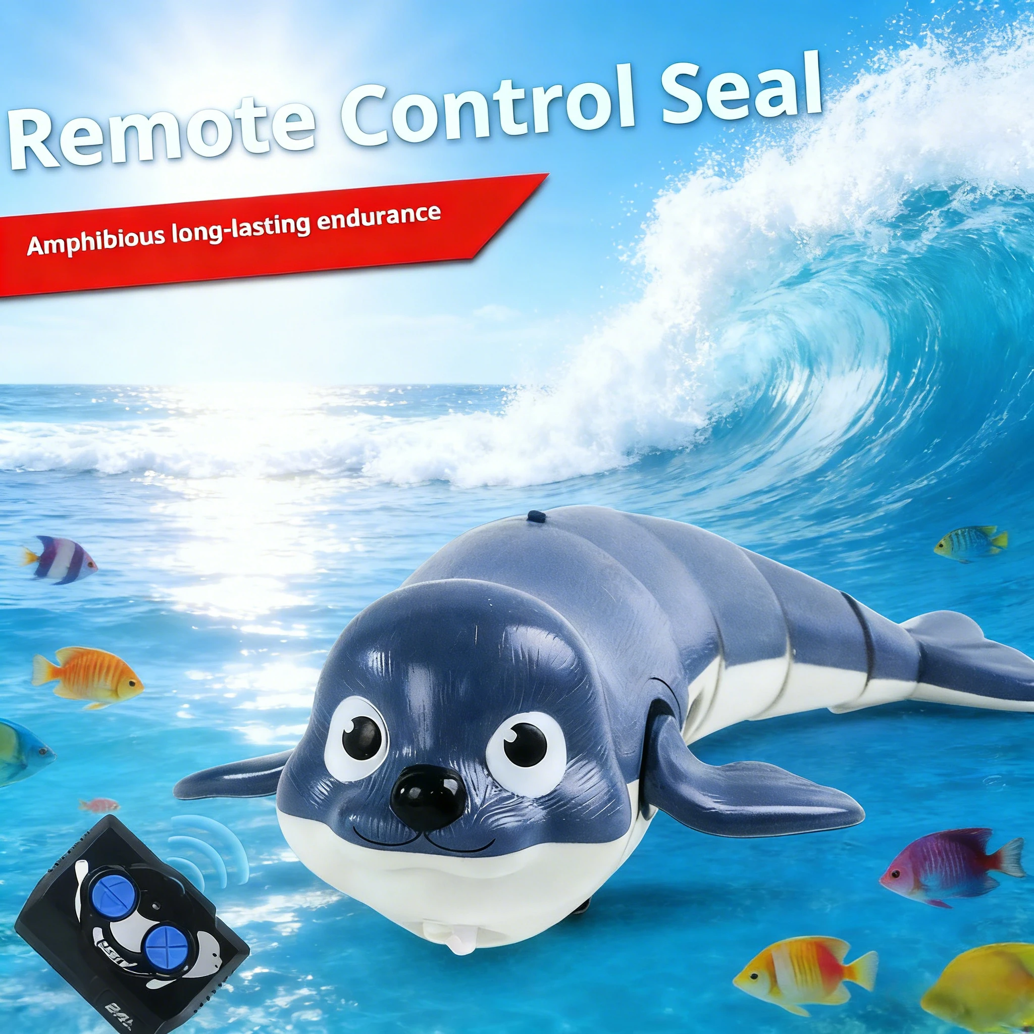 Amphibious Remote Control Seal Toy - Land&Water Dual-Use Submersible&Movable Kids' Pool Beach Bath Time PlayToy children's toys
Amphibious Remote Control Seal Toy - Land&Water Dual-Use Submersible&Movable Kids' Pool Beach Bath Time PlayToy children's toys