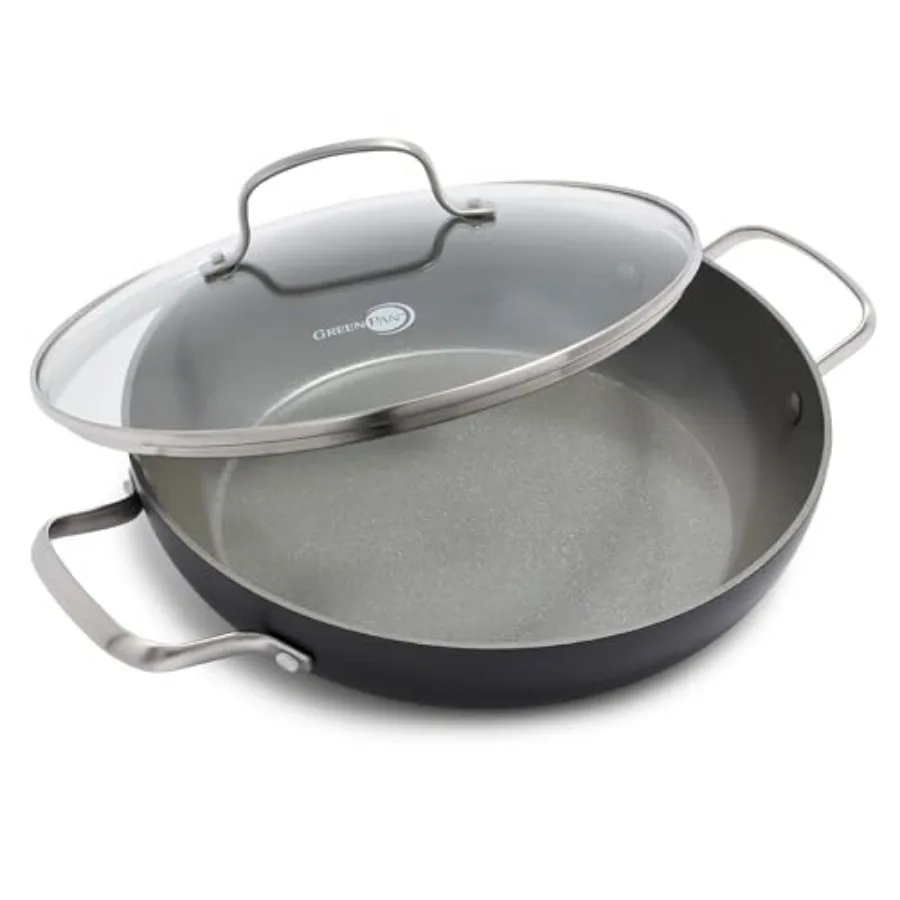 Chatham Hard Anodized Healthy Ceramic Nonstick 11" Everyday Frying Pan Skillet with 2 Handles and Lid PFAS-Free Dishwasher Safe
Chatham Hard Anodized Healthy Ceramic Nonstick 11" Everyday Frying Pan Skillet with 2 Handles and Lid PFAS-Free Dishwasher Safe