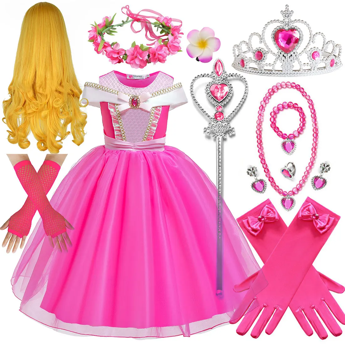 2026 Summer Girl Cosplay Sleeping Beauty Rose Red Princess Dress Layered Tulle Gown For Halloween Birthday Party Dress Set 3-10T
2026 Summer Girl Cosplay Sleeping Beauty Rose Red Princess Dress Layered Tulle Gown For Halloween Birthday Party Dress Set 3-10T