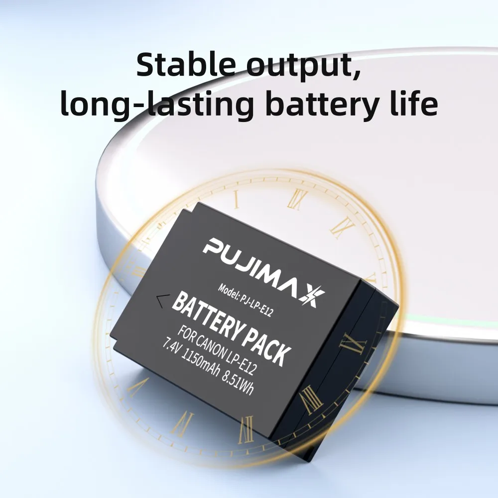 PUJIMAX 1150mAh LP-E12 LP E12 LPE12 Li-ion Battery for Canon EOS M50, EOS M100,100D Kiss X7 Rebel SL1 Camera
PUJIMAX 1150mAh LP-E12 LP E12 LPE12 Li-ion Battery for Canon EOS M50, EOS M100,100D Kiss X7 Rebel SL1 Camera