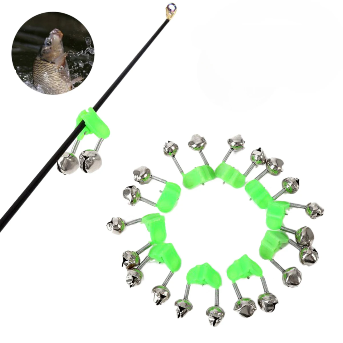 40pcs Bells Rod Alarm Bells Gear Bite Alarm Fishing Rods Plastic Clips Durable Bright Color for Night Fishing
40pcs Bells Rod Alarm Bells Gear Bite Alarm Fishing Rods Plastic Clips Durable Bright Color for Night Fishing