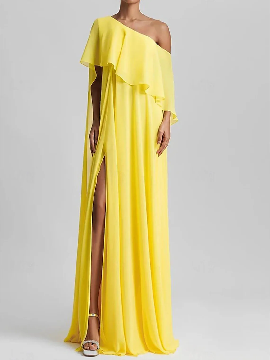 Elegant A-Line Evening Dress Sleeveless Chiffon One Shoulder Ruffles Slit Floor Length Wedding Guest Dress 2025 Free Customized
Elegant A-Line Evening Dress Sleeveless Chiffon One Shoulder Ruffles Slit Floor Length Wedding Guest Dress 2025 Free Customized