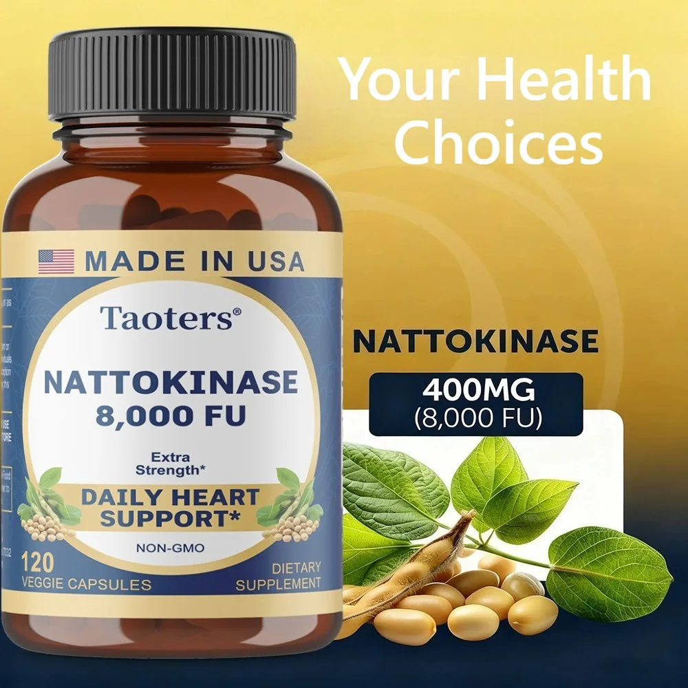 Nattokinase Supplement, 8,000 FU Per Serving, Improves Blood Circulation, Supports Heart Health, 120 Capsules
Nattokinase Supplement, 8,000 FU Per Serving, Improves Blood Circulation, Supports Heart Health, 120 Capsules