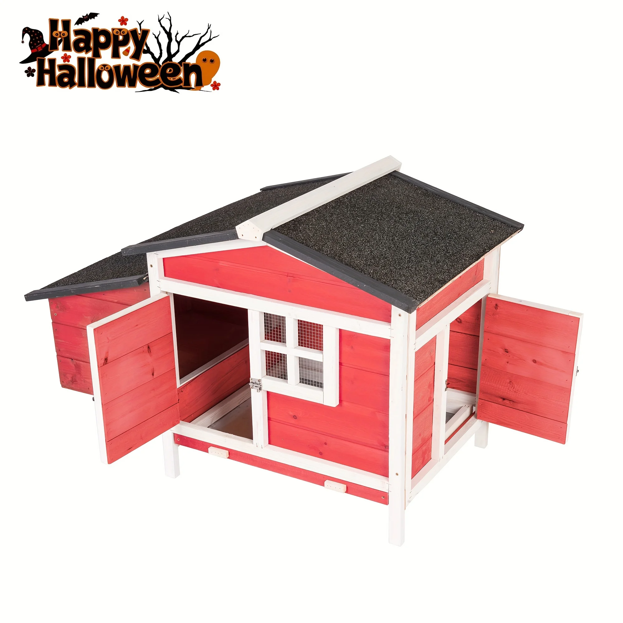 Outdoor Wooden Chicken Coop Hen House Poultry Cage Red with Tray, Ramp & Nesting Box for Indoor and Outdoor Use
Outdoor Wooden Chicken Coop Hen House Poultry Cage Red with Tray, Ramp & Nesting Box for Indoor and Outdoor Use