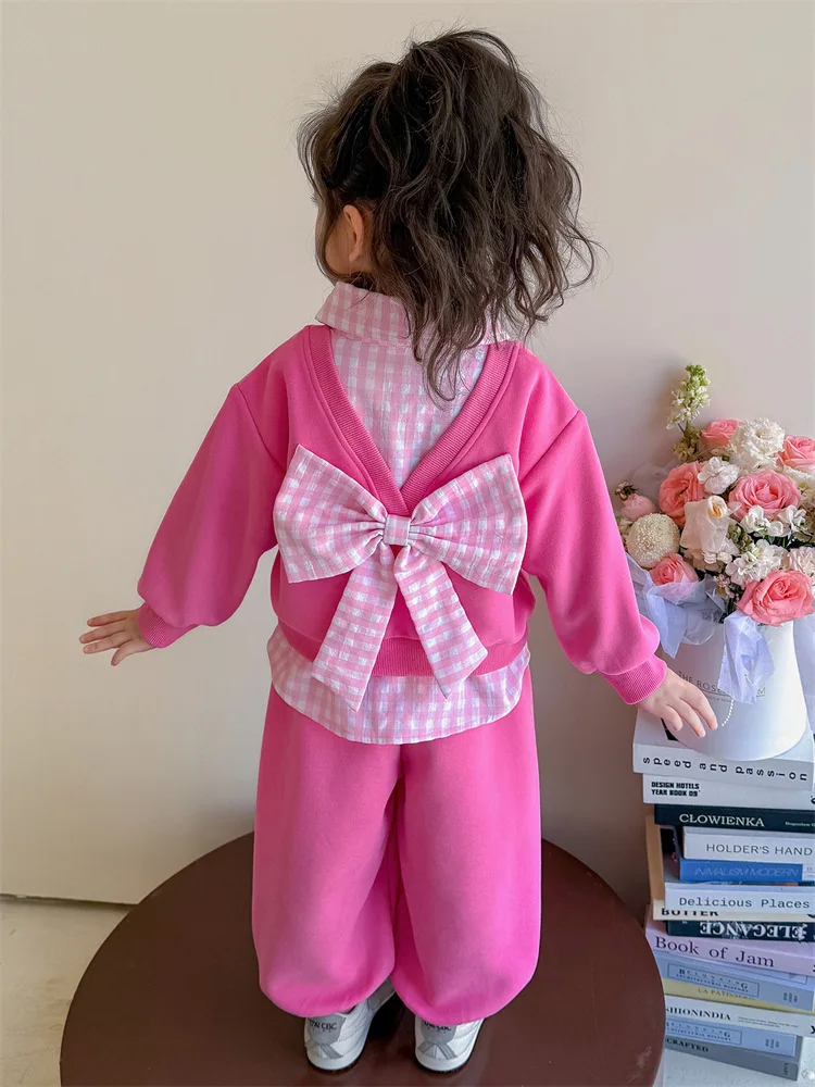 Girls' Back Bowknot Set Spring and Autumn Outfit2025New Children's Baby Casual Fashionable Color Block Two-Piece Set Trendy
Girls' Back Bowknot Set Spring and Autumn Outfit2025New Children's Baby Casual Fashionable Color Block Two-Piece Set Trendy