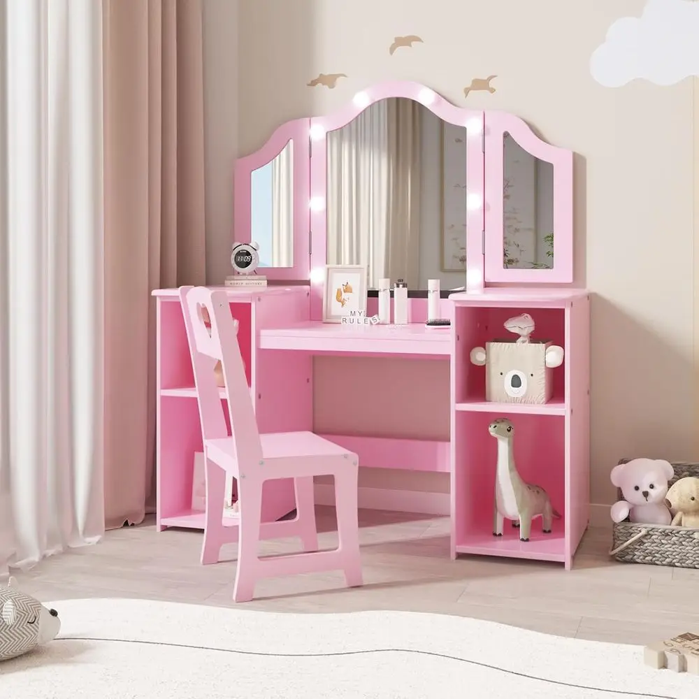 Children's 2-in-1 Wooden Vanity Set with Stool, Folding Mirror, and Removable Makeup Top for Pretend Play
Children's 2-in-1 Wooden Vanity Set with Stool, Folding Mirror, and Removable Makeup Top for Pretend Play