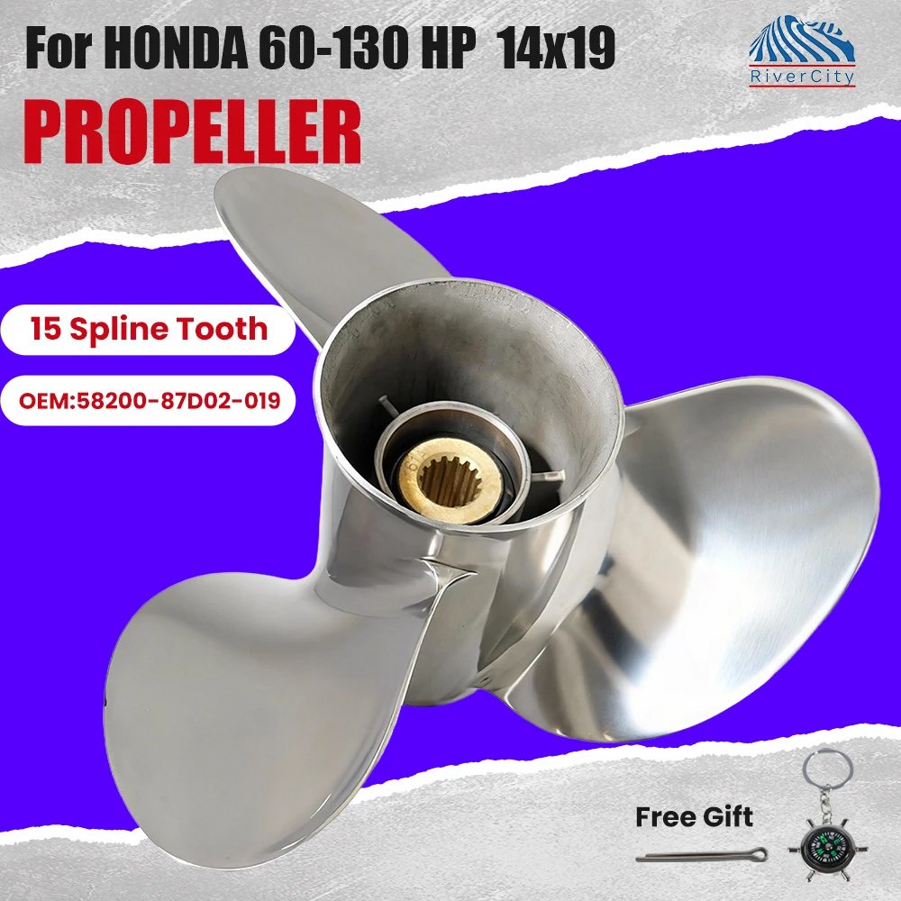 Boat Propeller 14*19 For Honda BFP 60hp BF 75hp BF90 BF115hp BF130hp Stainless Outboaed Engine Part 15 Tooth 58200-87D02-019
Boat Propeller 14*19 For Honda BFP 60hp BF 75hp BF90 BF115hp BF130hp Stainless Outboaed Engine Part 15 Tooth 58200-87D02-019