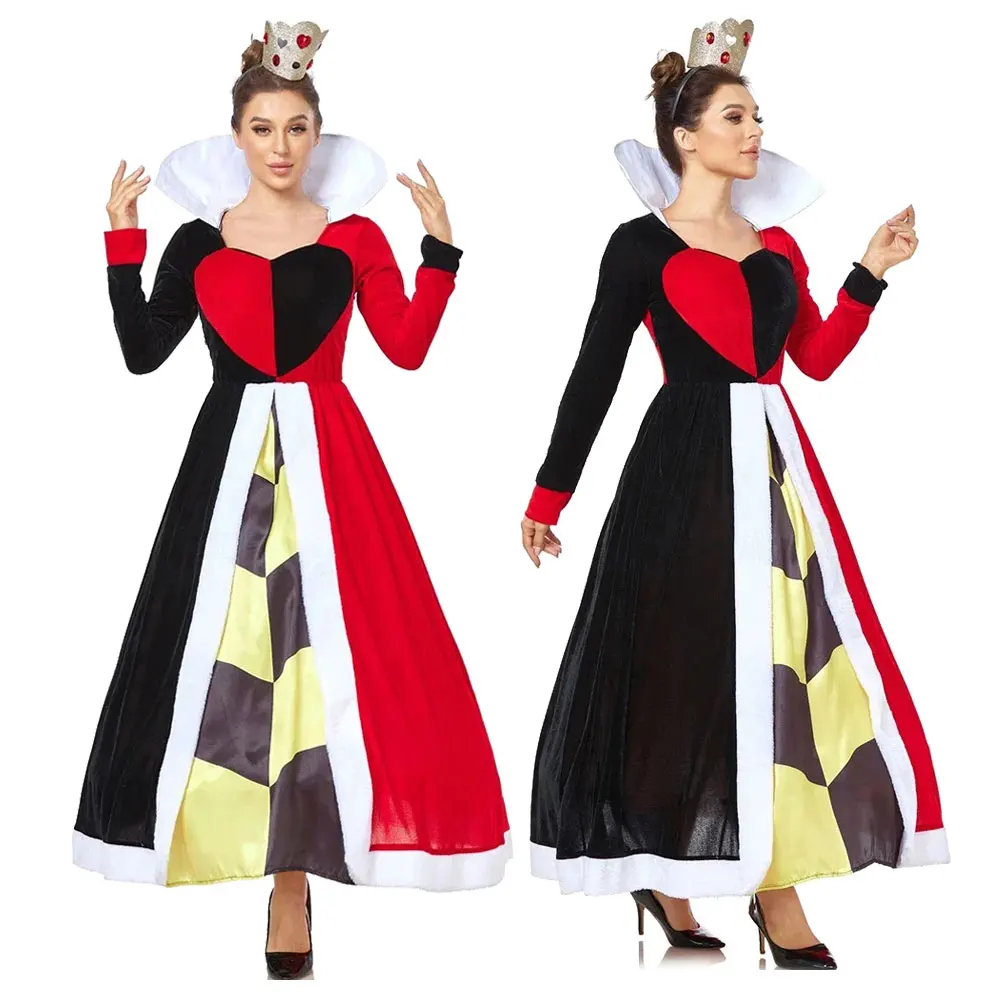 Halloween Queen of Hearts Costume Alice in Wonderland Dress Women Adult Sexy Poker Queen Cosplay Halloween Red Queen Dresses
Halloween Queen of Hearts Costume Alice in Wonderland Dress Women Adult Sexy Poker Queen Cosplay Halloween Red Queen Dresses