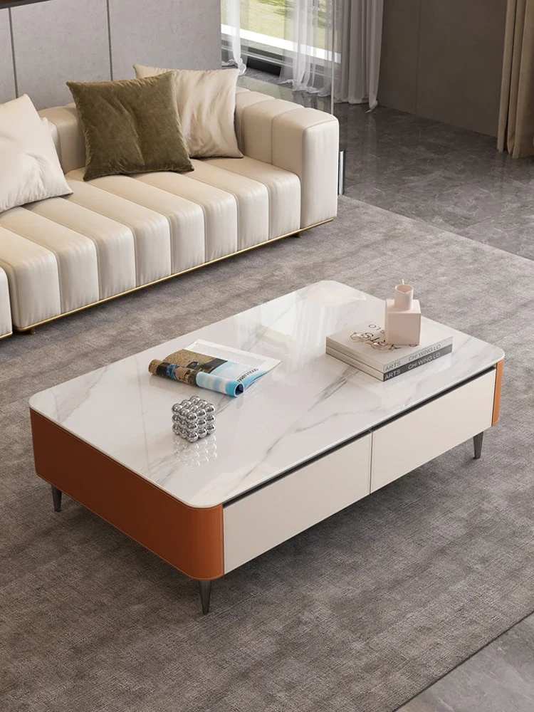 Saddle leather long coffee table, modern living room, small household, rock panel coffee table, TV cabinet
Saddle leather long coffee table, modern living room, small household, rock panel coffee table, TV cabinet