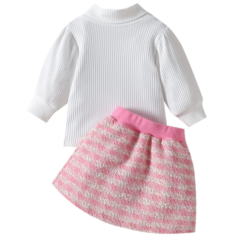 2Piece Set Fall Toddler Girl Clothes Korean Outfit Set Fashion High Neck Solid Color Tops+Plaid Skirt Baby Luxury Clothing BC871
2Piece Set Fall Toddler Girl Clothes Korean Outfit Set Fashion High Neck Solid Color Tops+Plaid Skirt Baby Luxury Clothing BC871
