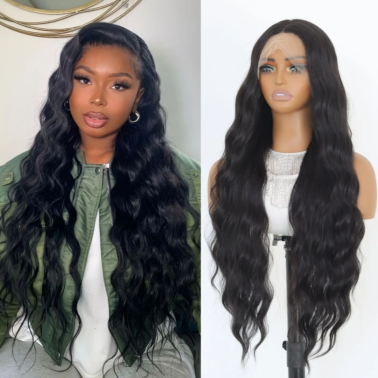 32" Long Wavy 13×4 Lace Front Wavy Wig Pre Plucked Natural Hair with Baby Hair Heat Resistant Synthetic Wigs For Women
32" Long Wavy 13×4 Lace Front Wavy Wig Pre Plucked Natural Hair with Baby Hair Heat Resistant Synthetic Wigs For Women