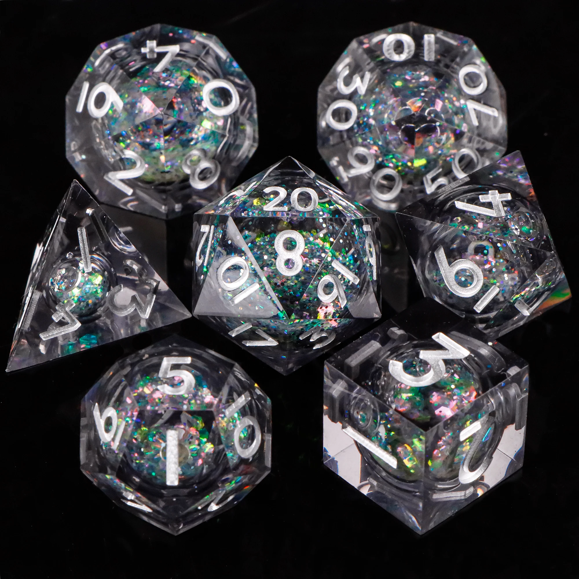 Liquid Core Dice Set 7Pcs DND Sharp Edge Dice Black Dice For Dungeons and Dragons Dice for D&D, Roleplaying Games
Liquid Core Dice Set 7Pcs DND Sharp Edge Dice Black Dice For Dungeons and Dragons Dice for D&D, Roleplaying Games