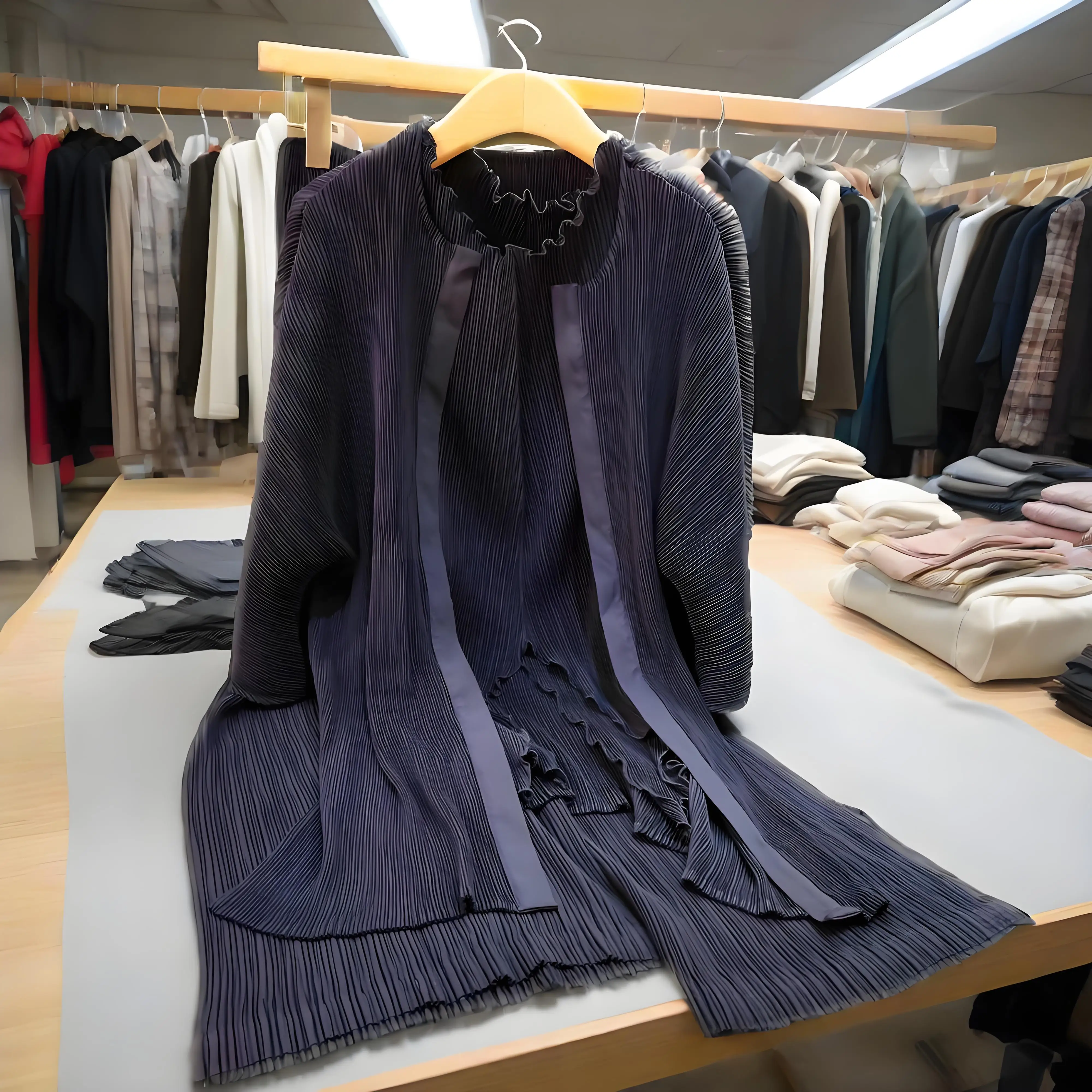 Miyake Autumn New Solid Color Casual Simple Three-piece Suit Suit Women Sleeveless Top Long-sleeved Jacket High-waisted Pants
Miyake Autumn New Solid Color Casual Simple Three-piece Suit Suit Women Sleeveless Top Long-sleeved Jacket High-waisted Pants
