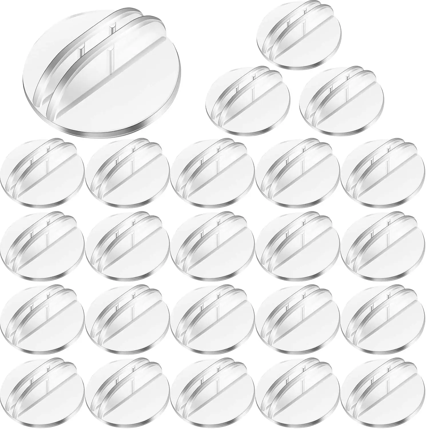 50 Pcs Clear Mini Card Stands, Plastic Place Card Holders for Games, Tables, Menus, Labels - 1 Inch Diameter
50 Pcs Clear Mini Card Stands, Plastic Place Card Holders for Games, Tables, Menus, Labels - 1 Inch Diameter