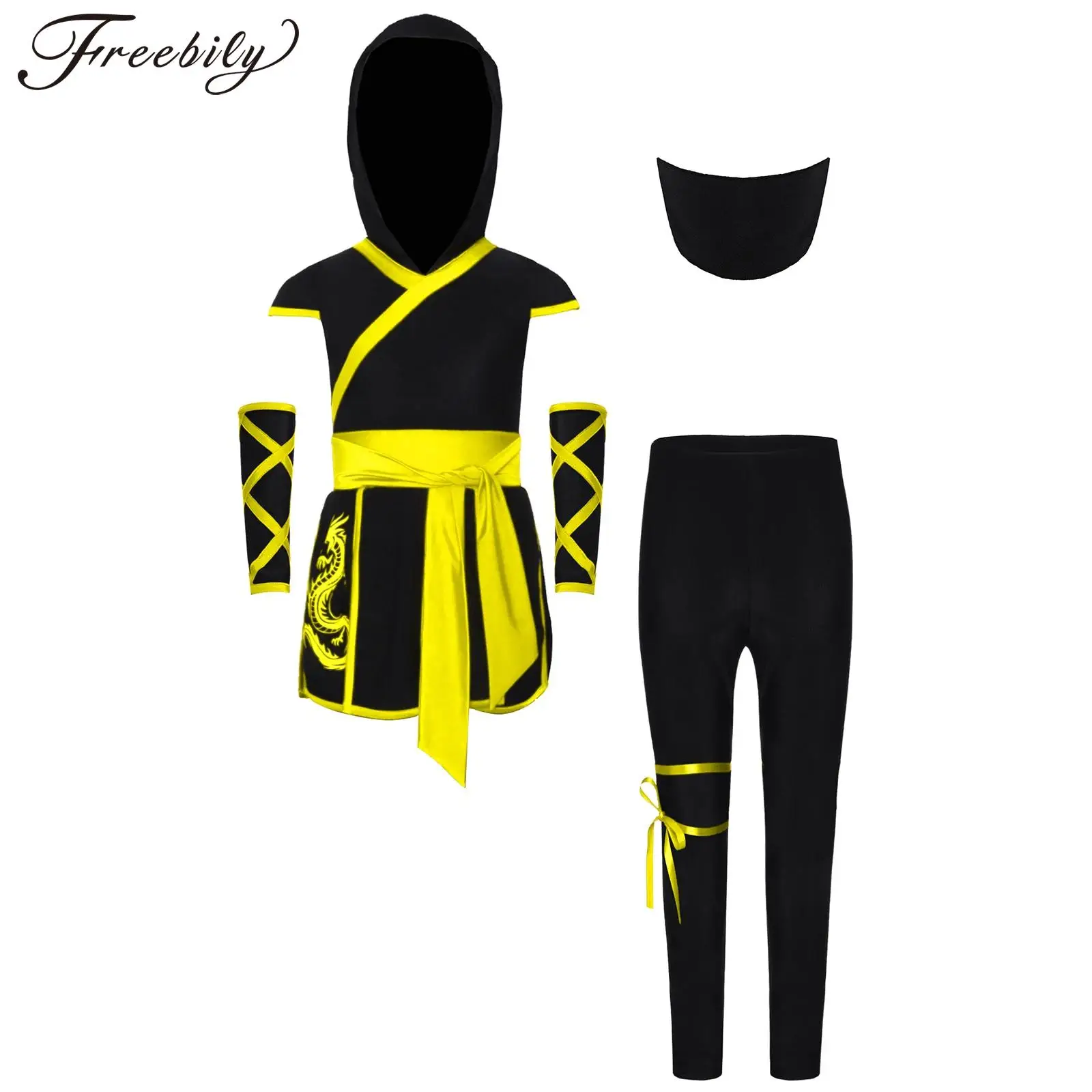 Костюм японского ниндзя для мальчиков и девочек, карнавальный костюм с короткими рукавами и поясом, топ с капюшоном и перчатками, брюки, тематическая праздничная одежда на Хэллоуин
Костюм японского ниндзя для мальчиков и девочек, карнавальный костюм с короткими рукавами и поясом, топ с капюшоном и перчатками, брюки, тематическая праздничная одежда на Хэллоуин