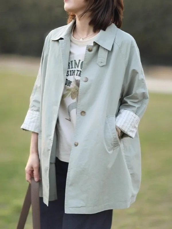 Busin Commute Windbreaker Long Coat Simple Elegance Versatile Turn-down Collar plus Size New Sle Outerwear Coat
Busin Commute Windbreaker Long Coat Simple Elegance Versatile Turn-down Collar plus Size New Sle Outerwear Coat
