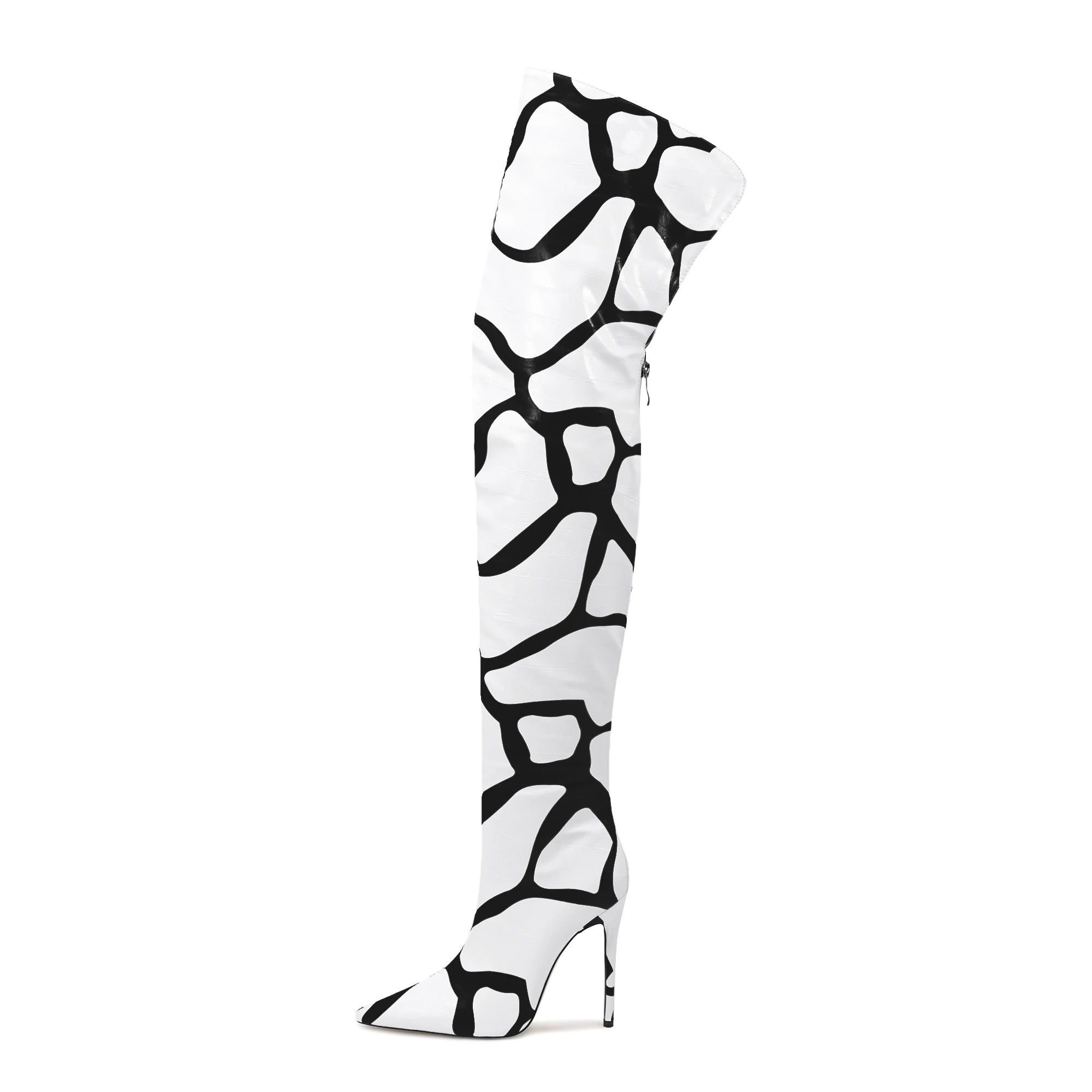 Arden Furtado 2025 Black white stripes Over the knee boots Pointed toe Back zipper Super high heel Skinny boots Extra large size
Arden Furtado 2025 Black white stripes Over the knee boots Pointed toe Back zipper Super high heel Skinny boots Extra large size