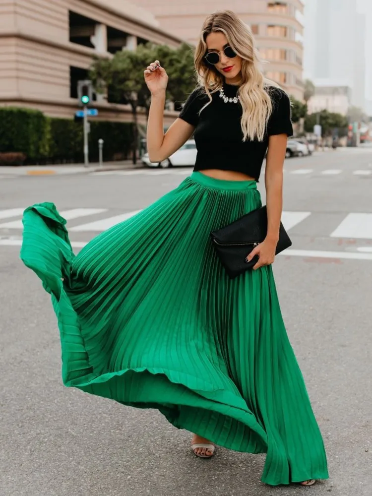 2025 Women Elegant Pleated Skirt Fashion Casual Loose High Waist Solid Color Streetwear Commuting New Midi Long Dress For Female
2025 Women Elegant Pleated Skirt Fashion Casual Loose High Waist Solid Color Streetwear Commuting New Midi Long Dress For Female
