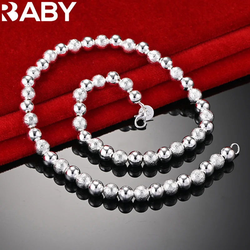 URBABY 925 Sterling Silver 8mm Frosted Smooth Beads Chain Necklace For Women Wedding Fashion Party Charm Jewelry Engagement Gift
URBABY 925 Sterling Silver 8mm Frosted Smooth Beads Chain Necklace For Women Wedding Fashion Party Charm Jewelry Engagement Gift