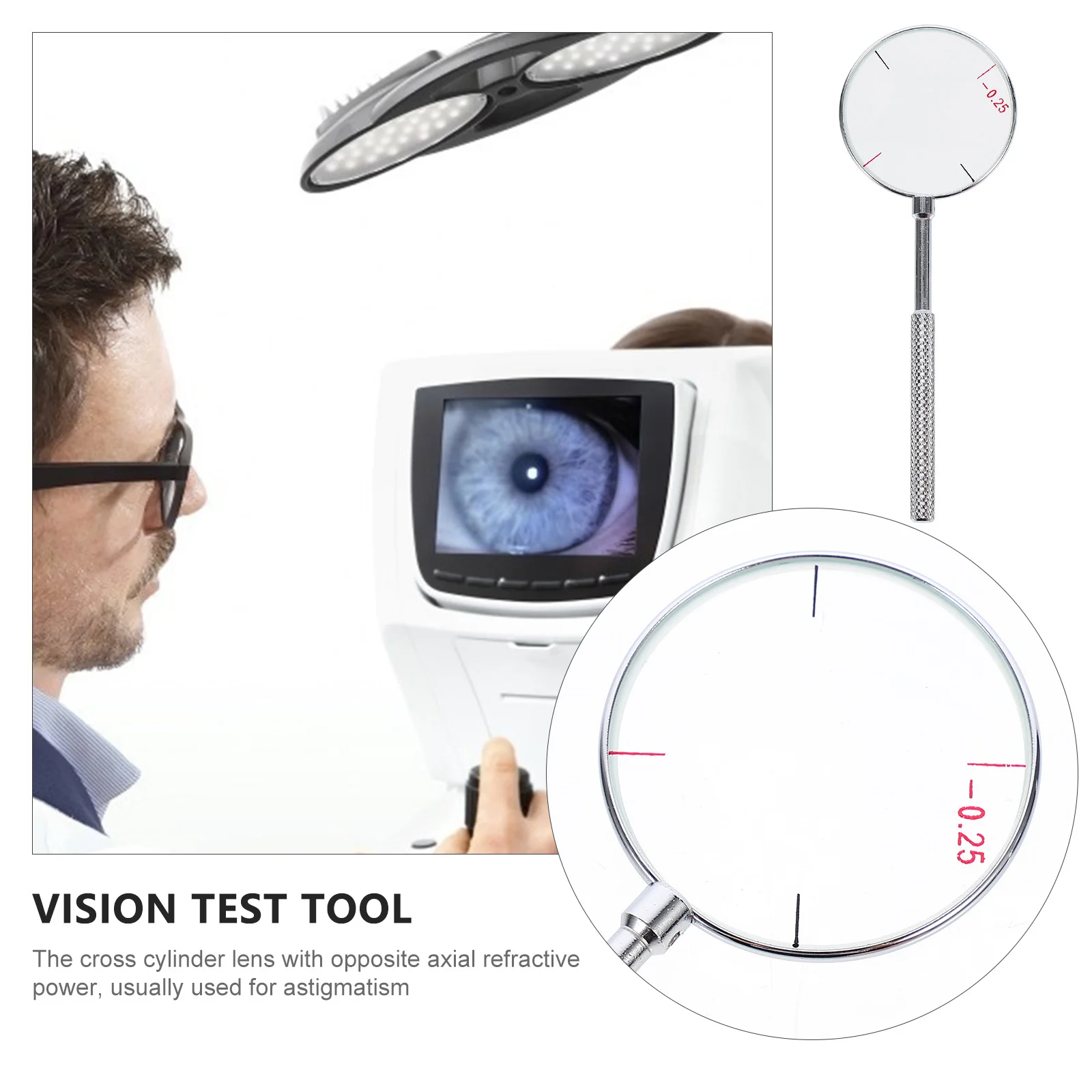 1Pcs Optical Cross Cylinder Lens Round Handheld Diopters Tool for Astigmatism Correction Optometry Supplies Optical Instruments
1Pcs Optical Cross Cylinder Lens Round Handheld Diopters Tool for Astigmatism Correction Optometry Supplies Optical Instruments
