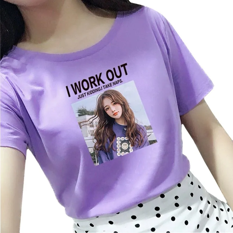 Summer Women's Clothing Casual Academic Style Cute Girl Print Harajuku O-neck Short Sleeved Purple T-shirt Tops Y2k
Summer Women's Clothing Casual Academic Style Cute Girl Print Harajuku O-neck Short Sleeved Purple T-shirt Tops Y2k