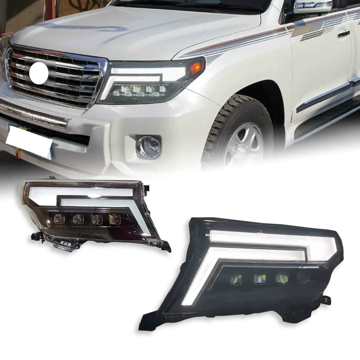 Светодиодная фара в сборе для Toyota Land Cruiser LC200 08-15, модифицированная передняя фара DRL, дальний свет с динамическим указателем поворота
Светодиодная фара в сборе для Toyota Land Cruiser LC200 08-15, модифицированная передняя фара DRL, дальний свет с динамическим указателем поворота
