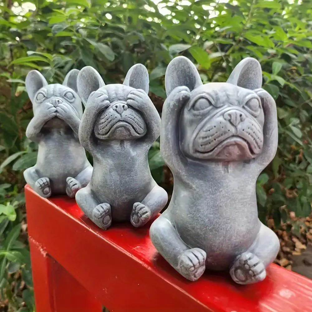Outdoor Indoor Dual-purpose Decor Handmade Resin Bulldog Figurine Set for Home Decor No Evil See Speak Hear Bulldog Ornament
Outdoor Indoor Dual-purpose Decor Handmade Resin Bulldog Figurine Set for Home Decor No Evil See Speak Hear Bulldog Ornament