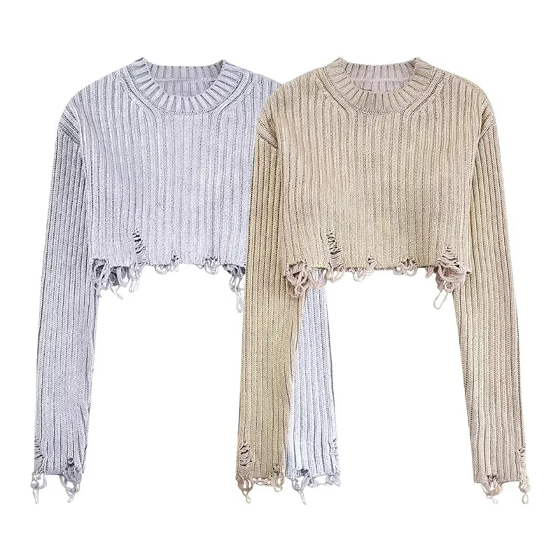 Vintage Short Knitted Sweater Long Sleeve Casual Fashion O-Neck Women Tops Autumn Winter Office Lady Sweater Streetwear Retro
Vintage Short Knitted Sweater Long Sleeve Casual Fashion O-Neck Women Tops Autumn Winter Office Lady Sweater Streetwear Retro