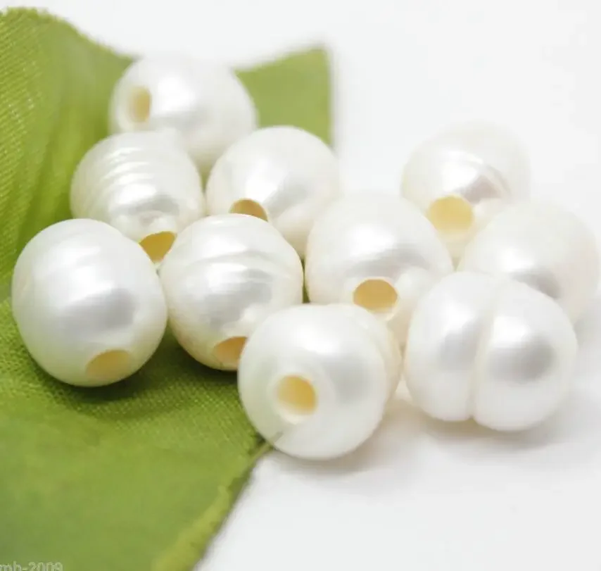New Rare 10-11MM Natural White 2.3mm Big Hole Freshwater Pearl Loose Beads 10PCS
New Rare 10-11MM Natural White 2.3mm Big Hole Freshwater Pearl Loose Beads 10PCS