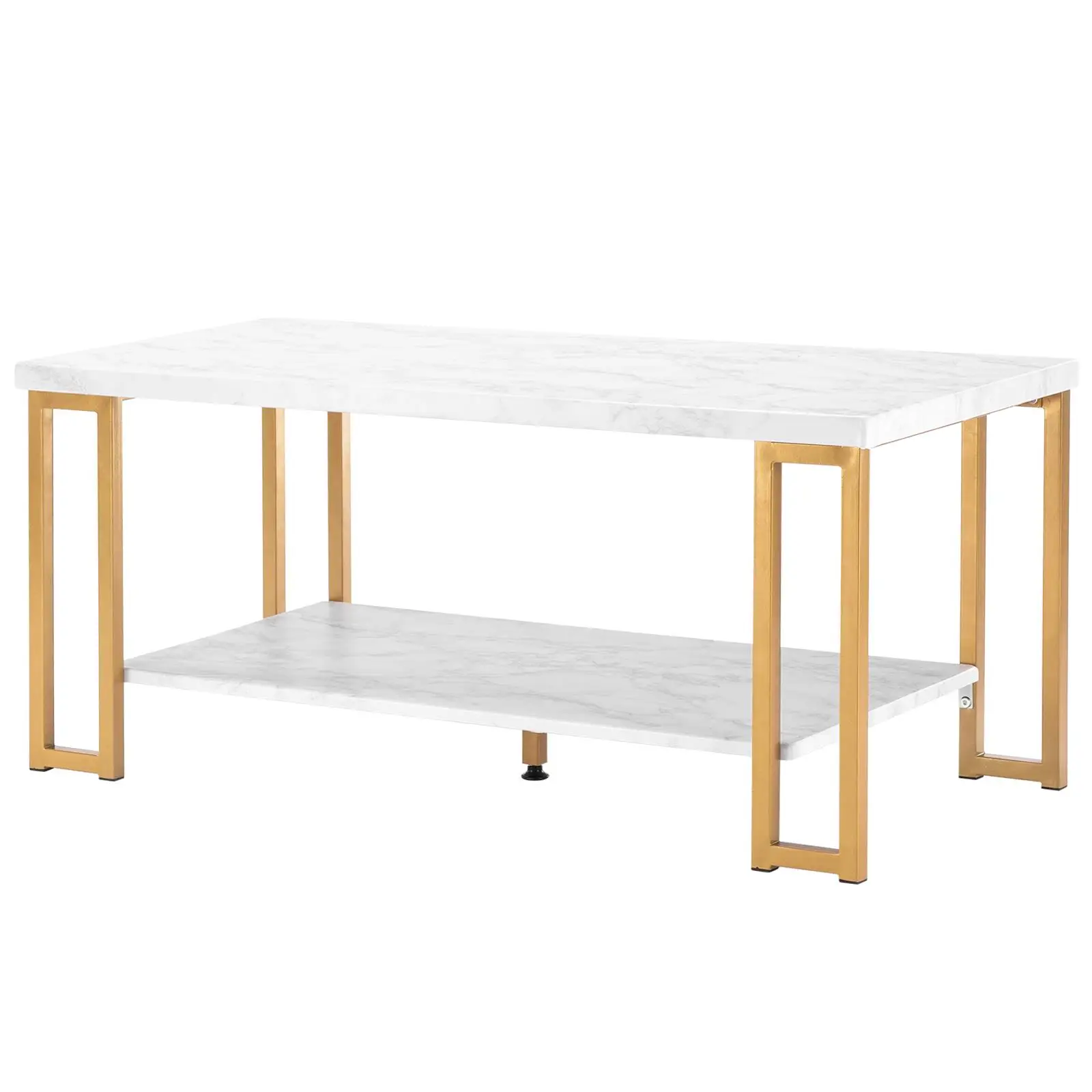 Elegant Double-Layer Golden Iron & Marble PVC Rectangular Coffee Table (106x50x48cm) - Stylish Home Decor
Elegant Double-Layer Golden Iron & Marble PVC Rectangular Coffee Table (106x50x48cm) - Stylish Home Decor