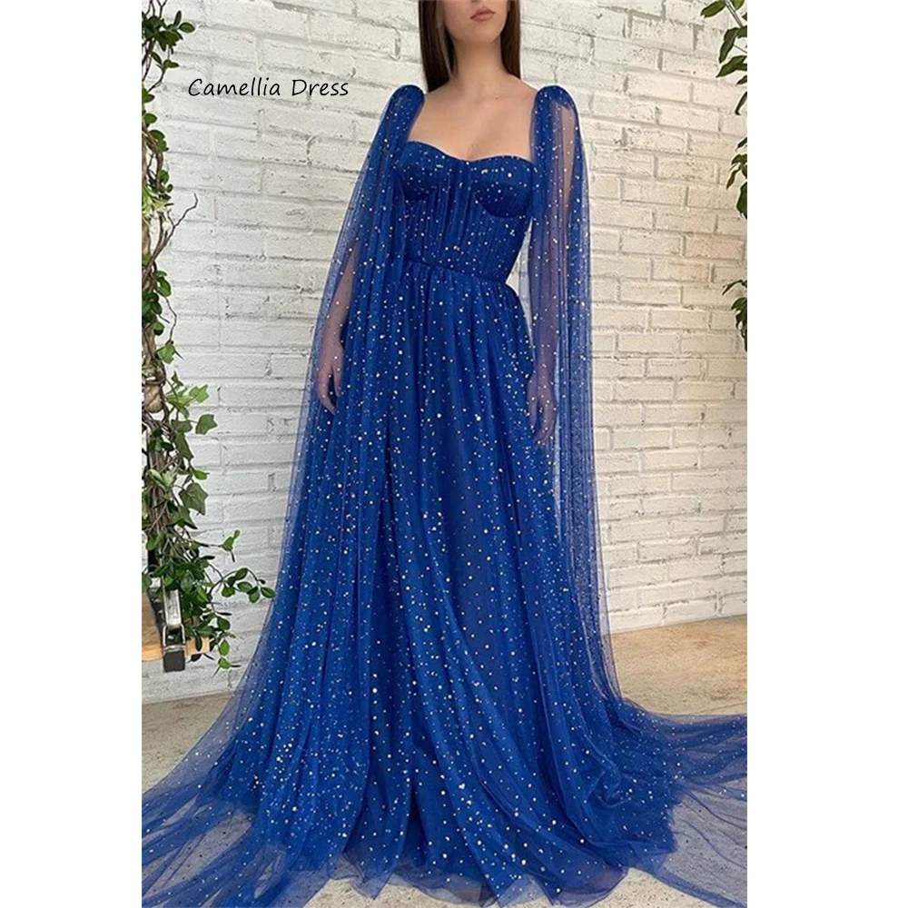 Chic Evening Dress A Line Blue Ruffles Party Dresses Royal Beads With Tulle Elegant And Pretty Women's Dress Vestidos De Fiesta
Chic Evening Dress A Line Blue Ruffles Party Dresses Royal Beads With Tulle Elegant And Pretty Women's Dress Vestidos De Fiesta