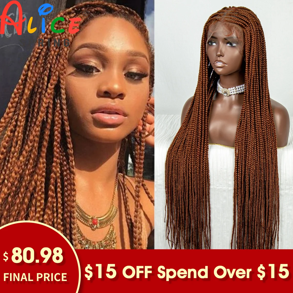 Synthetic Transparent Full Lace Braided Wigs Ginger Straight Crochet Braiding Hair Knotless Box Cornrow Braids Wigs for Women
Synthetic Transparent Full Lace Braided Wigs Ginger Straight Crochet Braiding Hair Knotless Box Cornrow Braids Wigs for Women